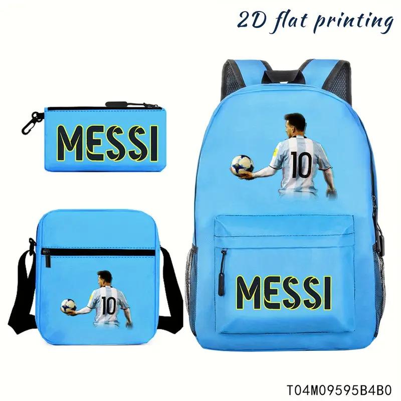 Lionel Messi · Perifere Rugzak Student Schooltas Schoudertas Etui Drie Delige Set three-piece set