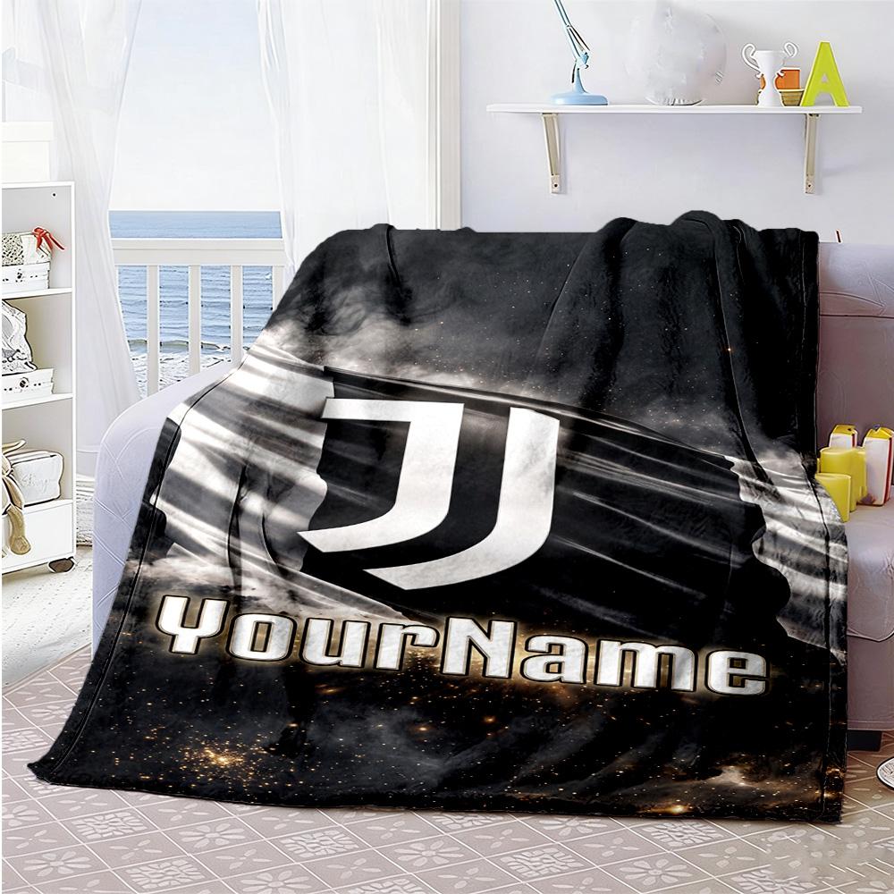 Juventus Customize Your Name Blanket Multi-purpose Customizable Blanket Comfortable Throw For Office Chair Livingroom Living Room Couch