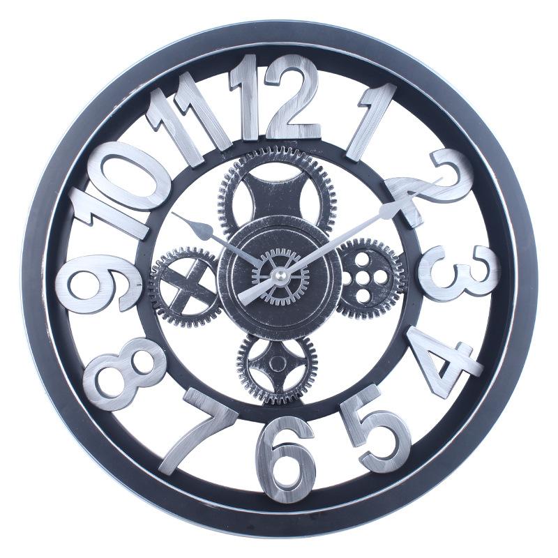 Retro 40cm Gear Clock E-commerce Wall Watch Hanging Creative Roman Decorative Wall Clock
