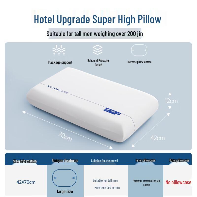 NOYOKE Zero Pressure Hotel Style Memory Foam Neck Pillow