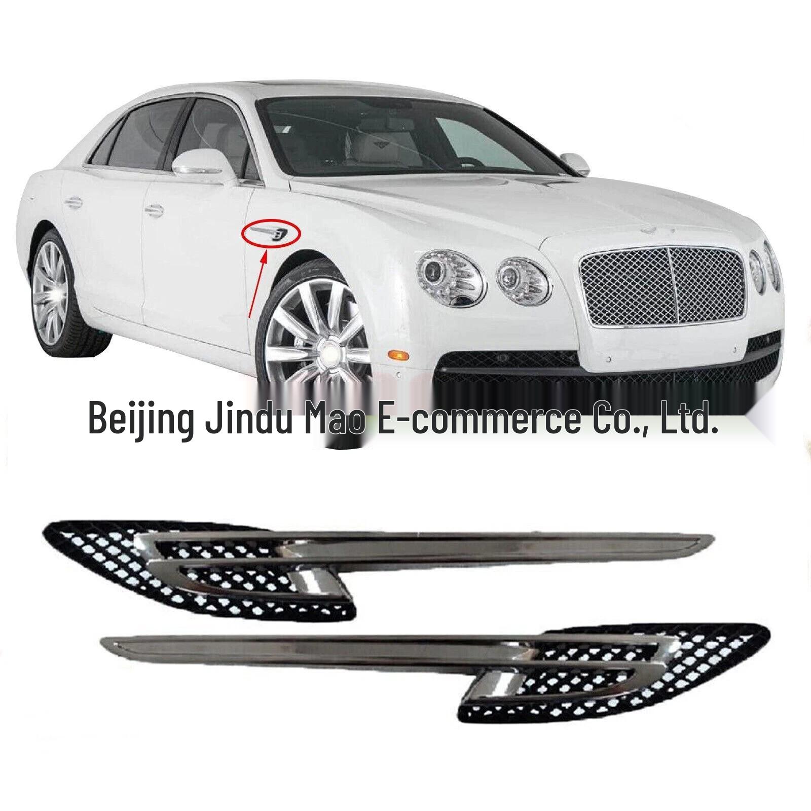 Fender Air Vent Trim for 2017 Bentley Flying Spur - Electroplated, Part Numbers 4W0821169B & 4W0821170B Neutral