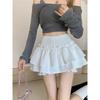 Mini Skirt Cute Sexy Balletcore Elastic High Waist Ball Gown Ruffle Patchwork Lolita Short Korean Sweet Y2K Women Clothing