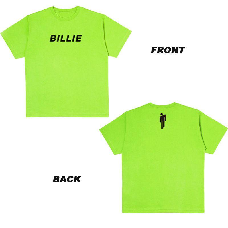 Billie Eilish Print Short Sleeve Crew Neck Tshirt For Women Summer Tops In Fluorescent Green