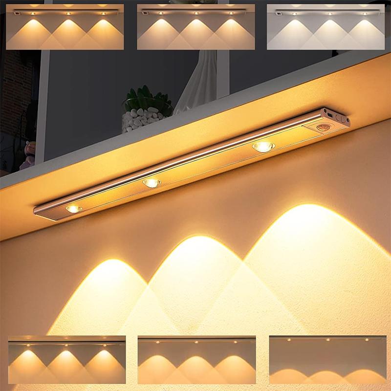 Rechargeable Motion Sensor Under Cabinet Light Wireless 3 Level Dimmable Indoor Cat Eye Hill Effect Decorative Lighting
