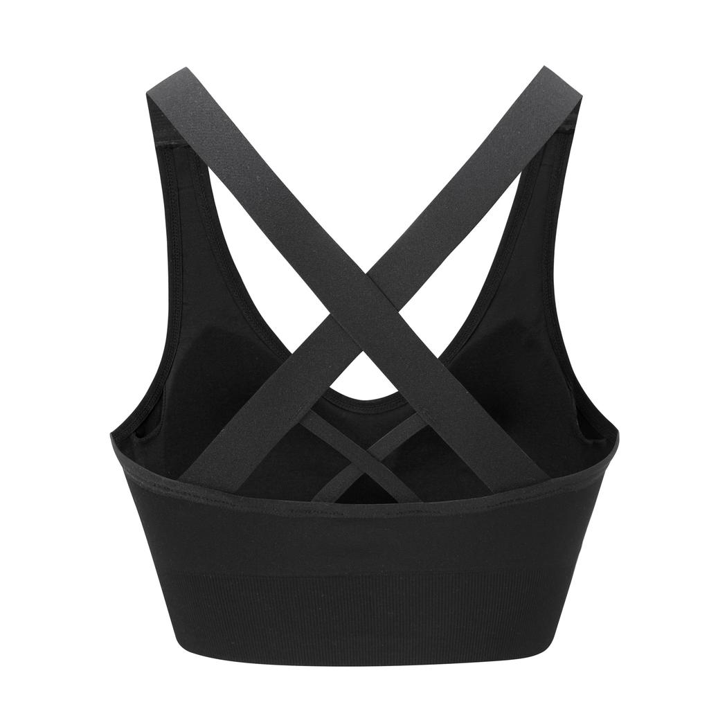 Women Plus Size Cross Back Shockproof Quick Dry Sports Bra For Yoga Running Gym