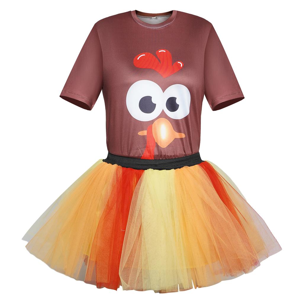 Thanksgiving Party Turkey Dress Dress Holiday Show Tutu Cosplay Dress