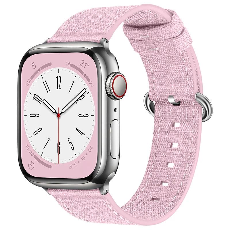 Canvas Band For Apple Watch Strap 49mm 46mm 40 41 38mm 44 45mm correa fabric Bracelet for iwatch Series 11 10 9 8 7 SE 6 ultra 3