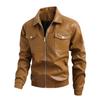 Locomotive men's leather jacket spring and autumn lapel collar loose large size leather jacket jacket men's leather jacket
