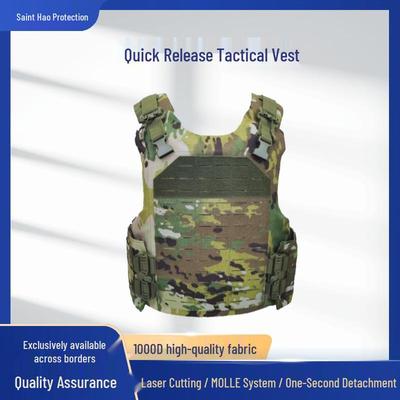 Vestă Tactica Bărbați cu Eliberare Rapidă din Nylon 1000D, Camuflaj CP și Protecție Nivel IIIA