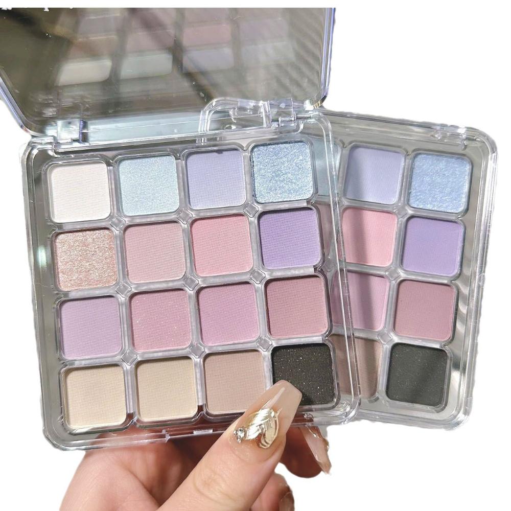 Pink Peach Pearly Matte Eyeshadow Palette Glitter Eye Shadow Pigment Waterproof Lasting Korean Cosmetics Earth Colors 16 Colors