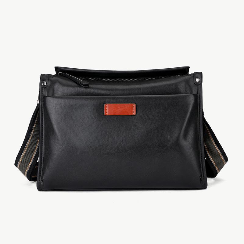 

Мужская повседневная сумка-мессенджер из натуральной кожи No. 11 чёрный