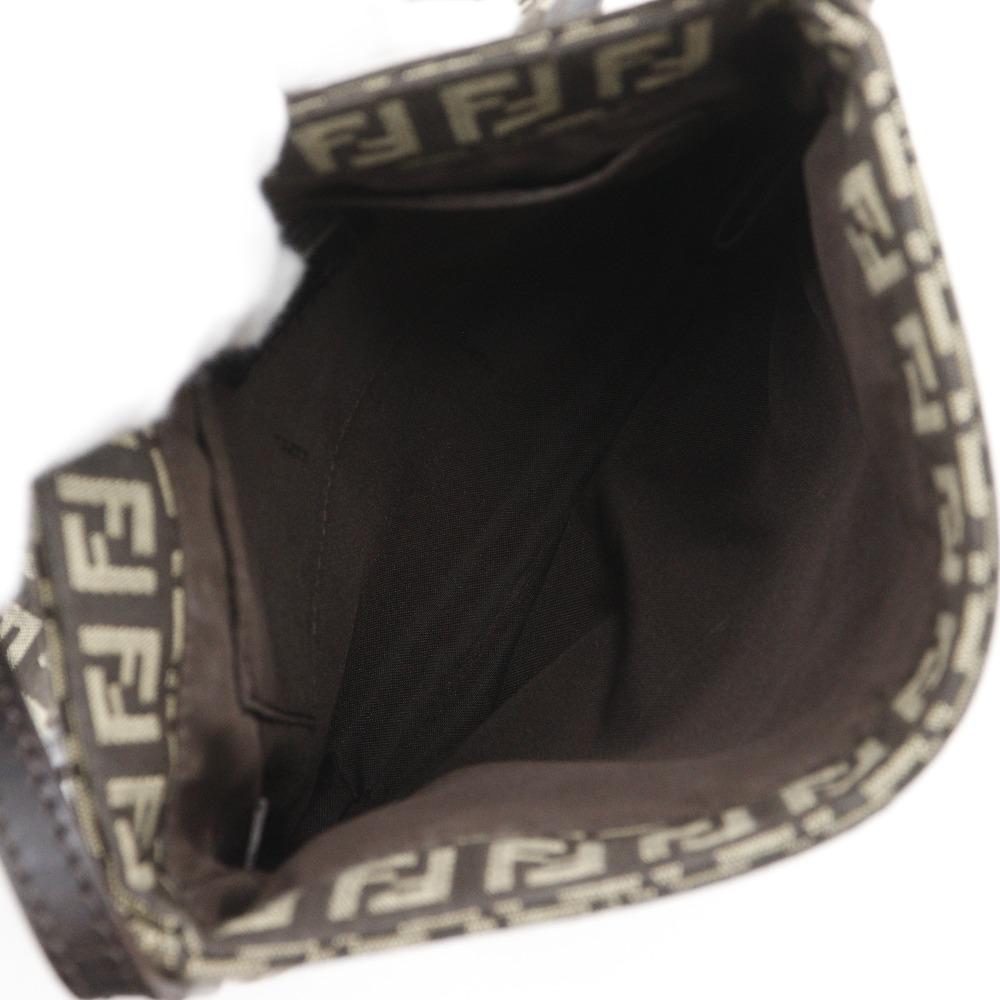 FENDI Zucchino Shoulder Bag Brown Nylon canvas Women Used