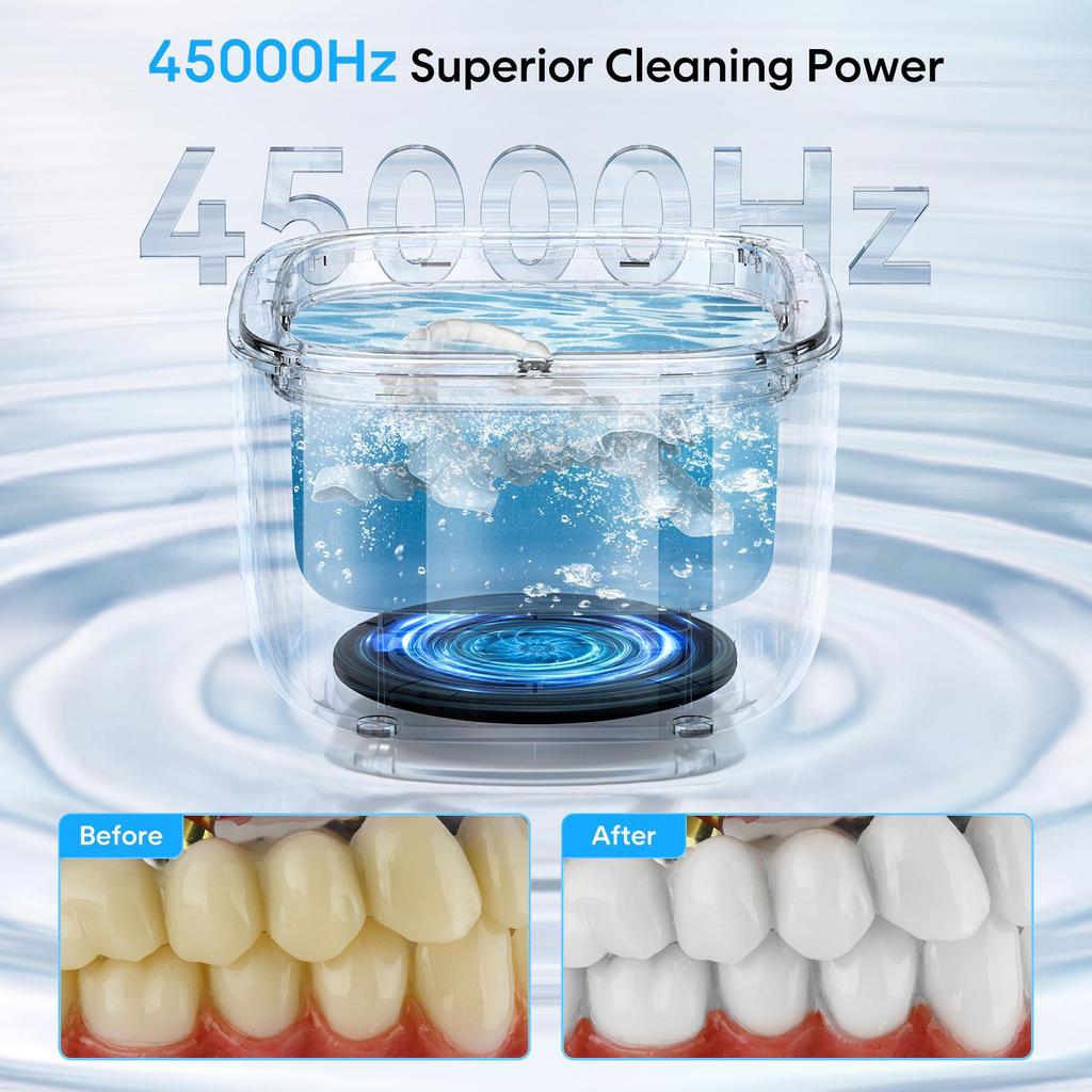 Ultrasonic Cleaner for Braces, Dentures, Retainers, Glasses, Watches