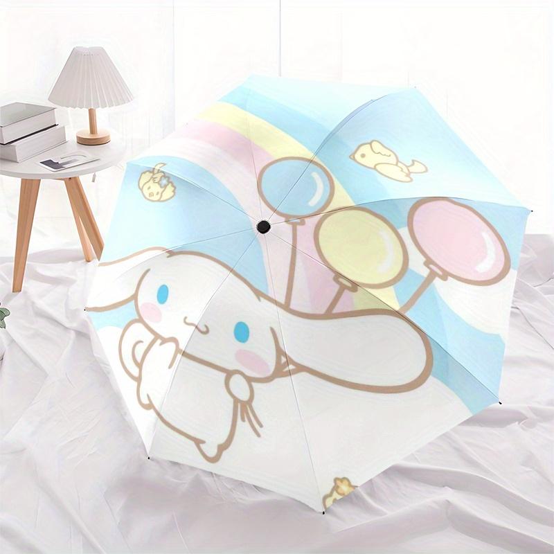 Rainbow Cinnamoroll Automatic Open/CloseUmbrella-CuteUmbrella with Cute Design, Portable 3-Fold Compact Umbrella for Men & Women, Valentine's Day Moth