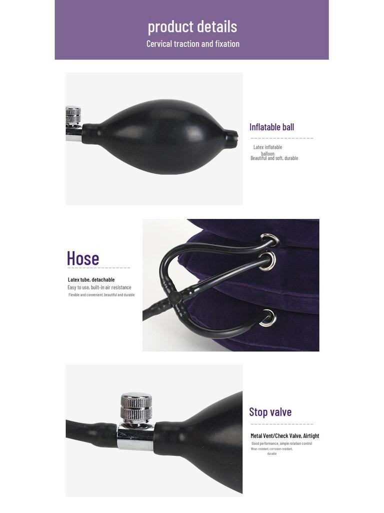 Thickened PVC Three-Tube Steel Ring Inflatable Cervical Traction Device