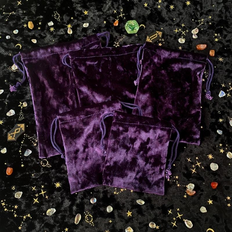 Velvets Tarot Drawstring Bag Jewelry Rune Pouches Organizers Dices Party Storage Bag for Tarot & Oracle Cards Easily Use