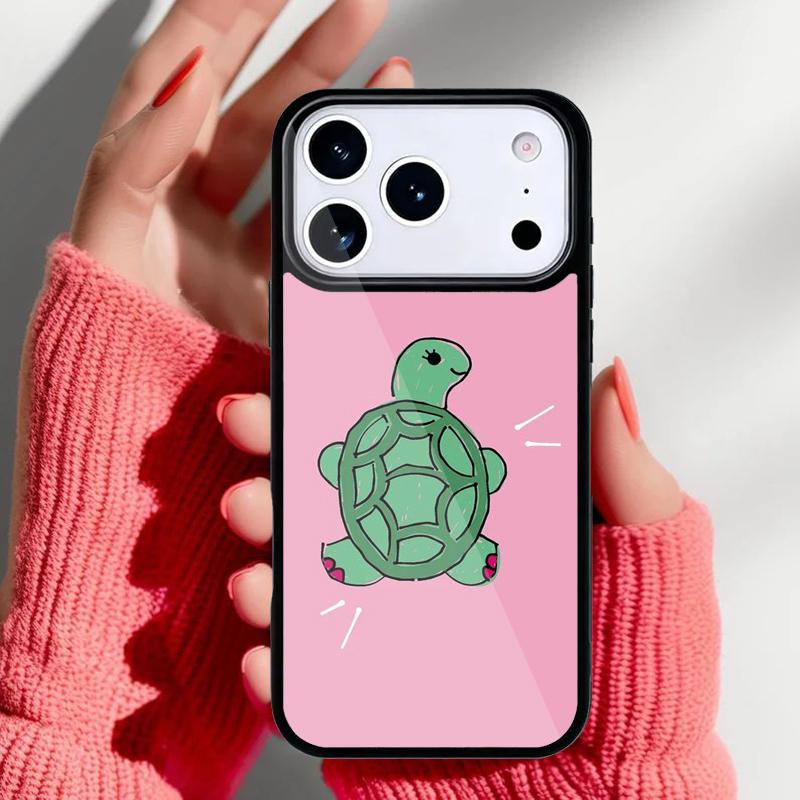 Cute Cartoon Turtle Phone Case for iPhone 17 16 15 14 13 Pro Max Back Cover for 12 11 Pro Coque