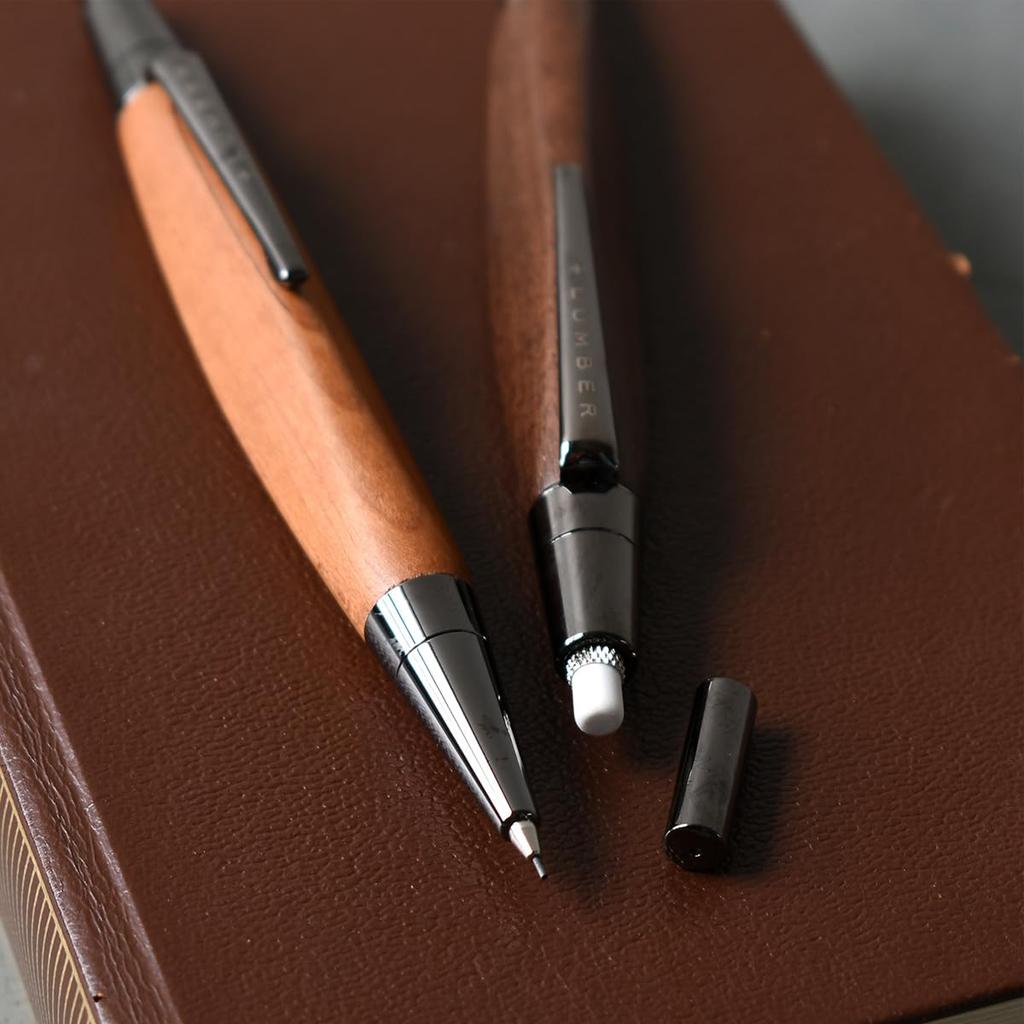 Triangular wooden mechanical pencil BODY MECHANICAL made from precious wood LUMBER by Hacoa "TRIANGLE PENCIL" + (walnut)