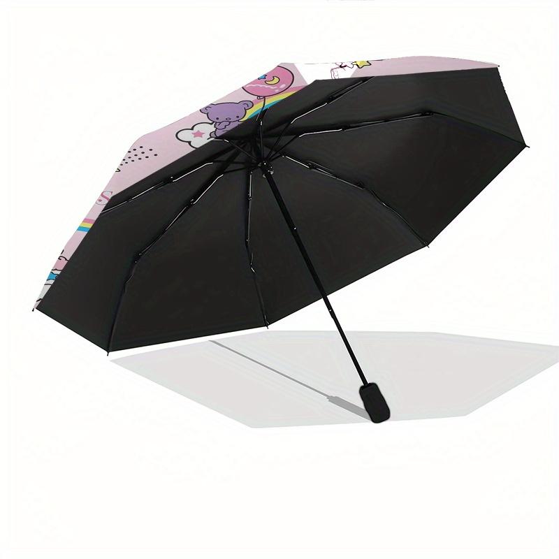 Little Twin Stars,Sanrio Automatic Folding Umbrella Simple 8 Rib Design, Bright Cartoon Pattern, Durable Iron Frame, Suitable For Travel, Ou