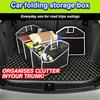 Universal car trunk organizer, portable, foldable, waterproof, automatic storage bag with 3 compartments