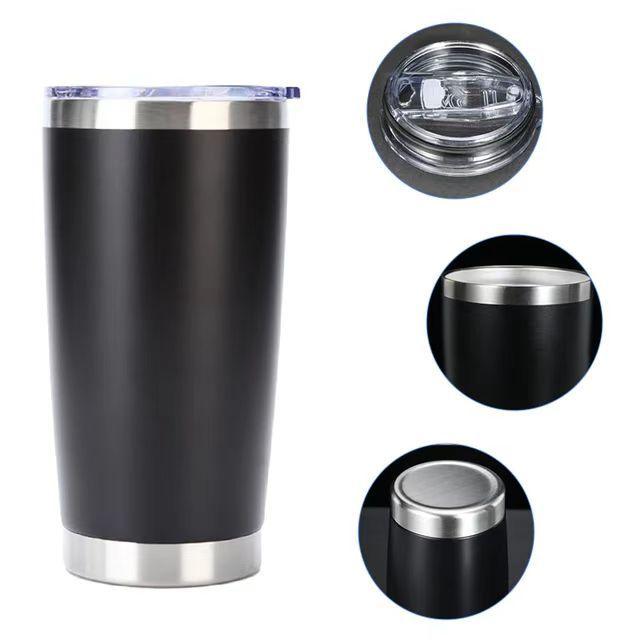20oz Stainless Steel Car Cup, Double-layer Stainless Steel Thermos Cup, Portable Car Ice-cold Cup