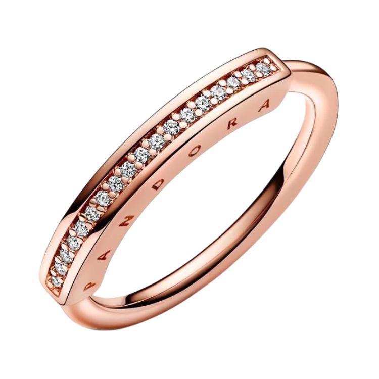 Pandora Signature Series Pavé Design Ring Women ring Rose-Gold 182283C01 Box,48