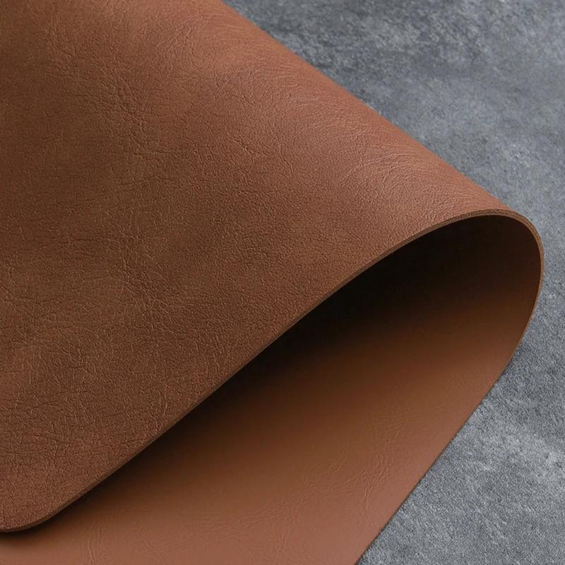 Luxury Placemat Leather Waterproof Double Layer Cowhide Western Food Mat Hotel Insulation Mat Placemats for Dinning Table