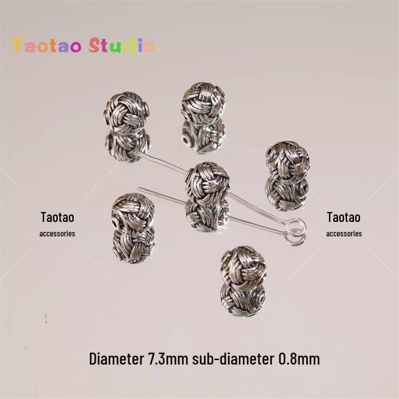 Tibetan Antique Silver Flower Spacer Beads Pendant for DIY Jewelry