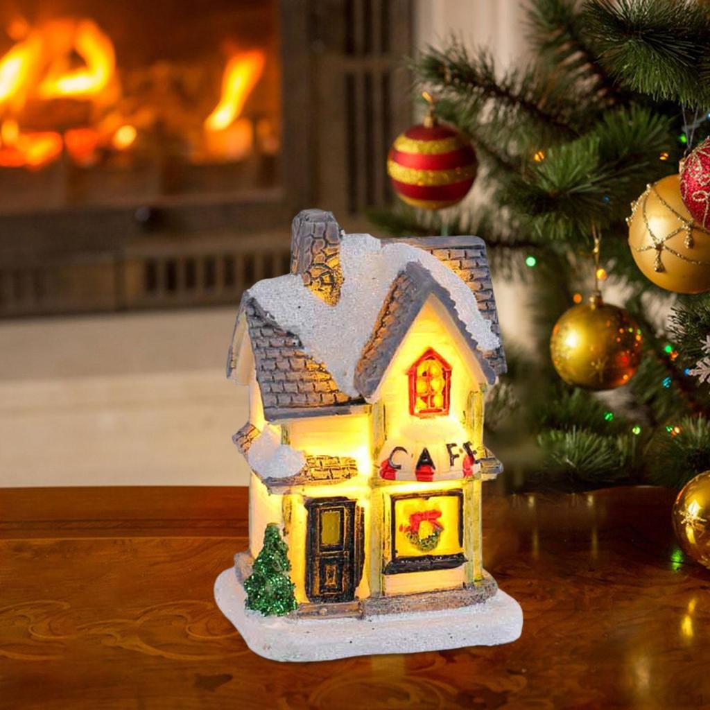 Świąteczny śnieżny wiejski dom świecący ozdoba na imprezę DIY Rok sypialni