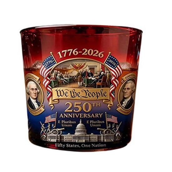 

Америка 250-летие Стеклянный Стакан для Виски We The People Стакан для Крепких Напитков Бурбон Стакан для Коктейлей Патриотический Подарок на День Отца или Ветеранам A