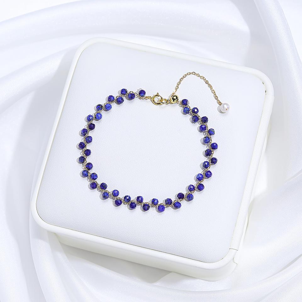 

3MM Natural Stone Tourmaline Bracelet on Hand For Women Jewelry Party Wedding Luxury Gift Amethyst Handmade Adjustable Bangle 16-21cm ляпіс-лазур кольору