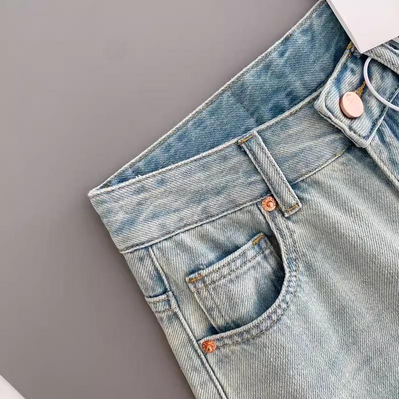 Women's Moonlight Blue High Waist Wide Leg Jeans - Trendy, Versatile, Slim Fit, Loose Drape Casual Trousers