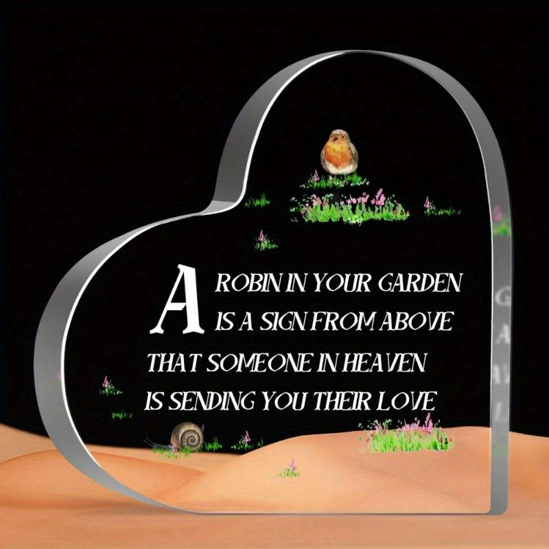 

Robin In Your Garden Memorial - Sunflower Sympathy Gift for Loss of Loved One чистый