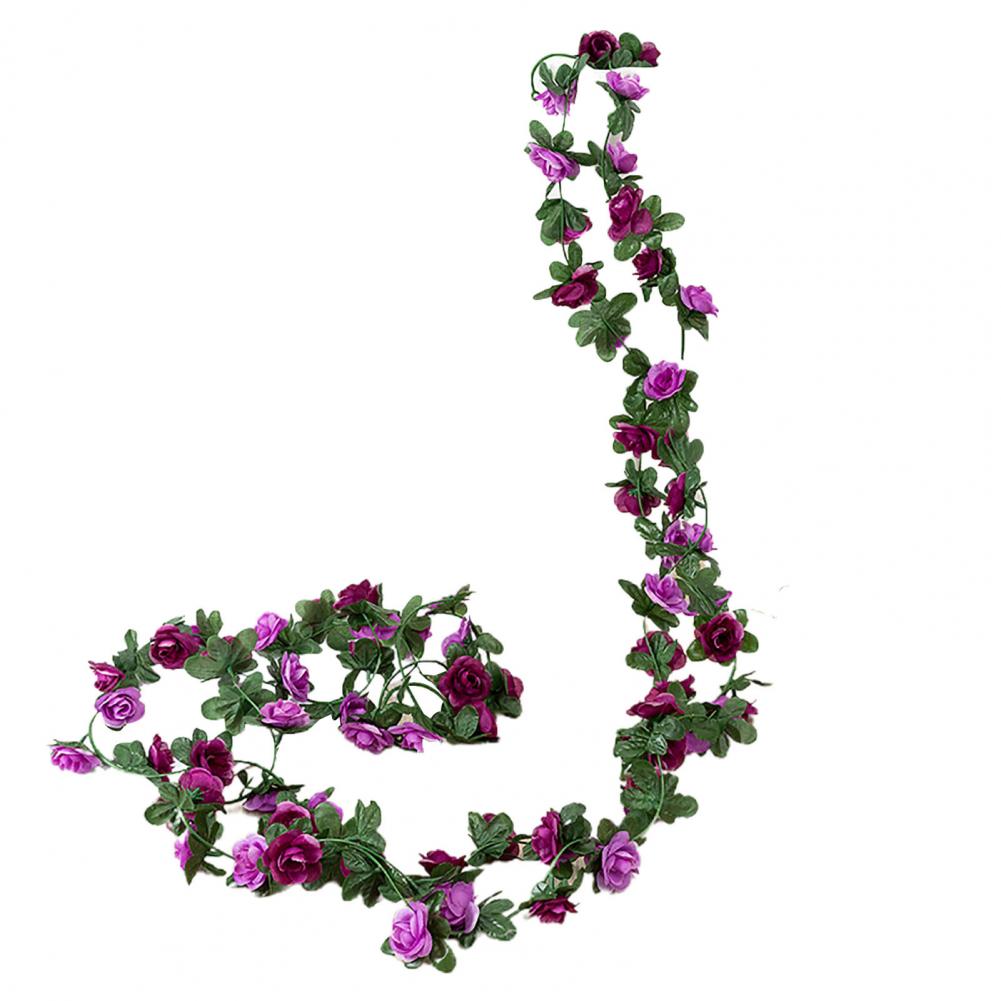 2.5M Artificial Flower Garland Realistic UV Resistant Faux Flower Rattan Vine Wedding Party Hanging Simulation Bloom Decoration