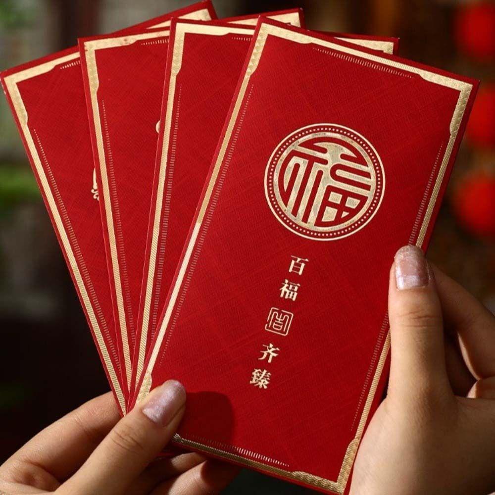 6pcs Chinese Style 2026 Horse Year Red Envelope Paper Money Pockets  For Chinese New Year