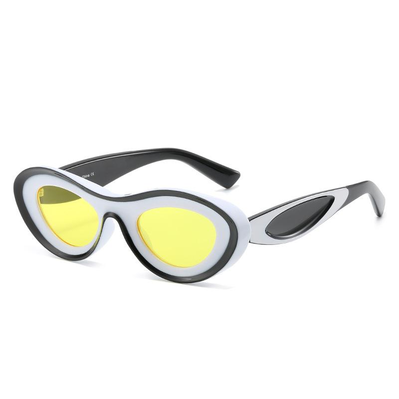 Contrast Color Glasses Trendy Personalized Small Frame Sunglasses Concave Sunglasses