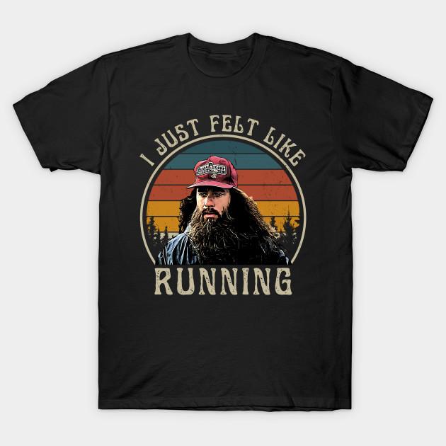 

Men Black Print T-shirt I Just Felt Like Running - Forrest Gump No-Cut Transfer Paper Print Cotton Tshirt 2XL чорний
