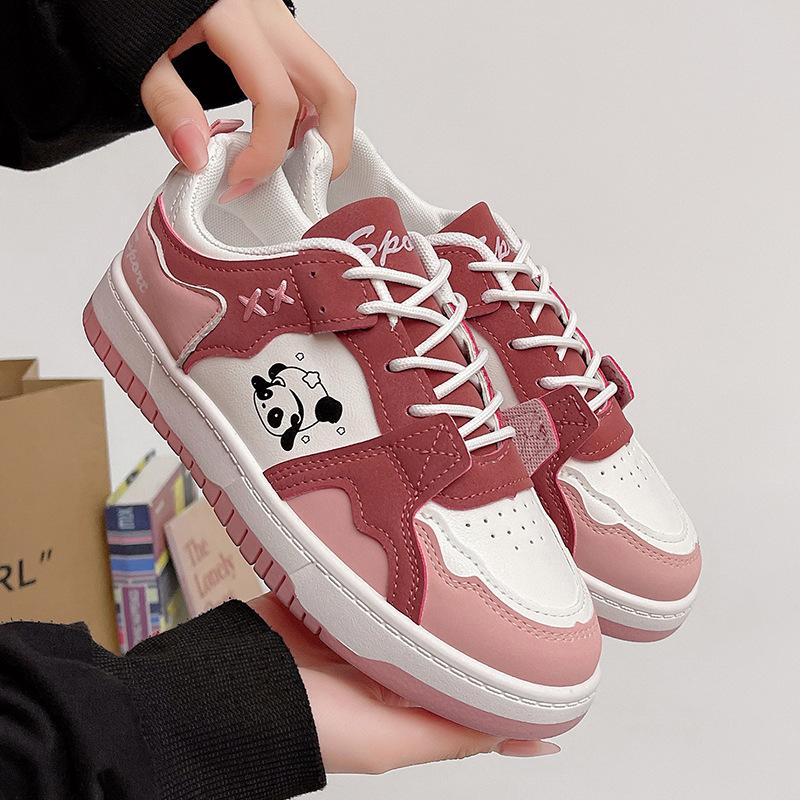Panda Head Little White Shoes Women's Spring and Autumn New Student Platform Sports Shoes Single Shoes Cute Casual Board Shoes