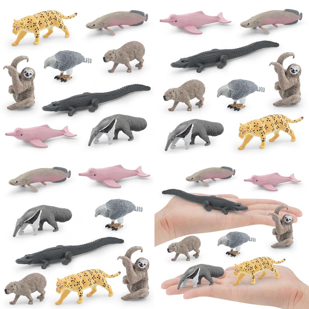 Crocodile Dolphin South American Animal Model Set Static Figurine For Collectors And Decor