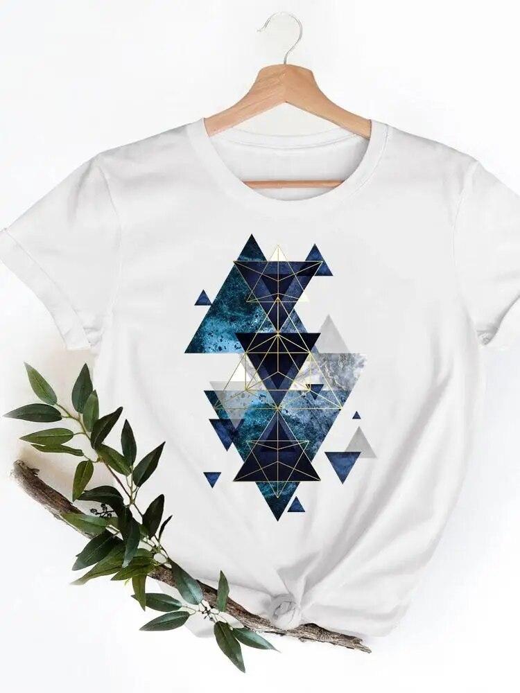 

Женские футболки с короткими рукавами и принтом, весенняя одежда с геометрическим рисунком, женская футболка, летняя повседневная модная женская футболка с рисунком 3XL белый