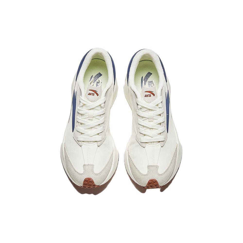 New Anta Rock Candy Fleece Lined Anti Slip And Wear Resistant Lightweight Low Top Casual Shoes Women's White Blue 922328856-6