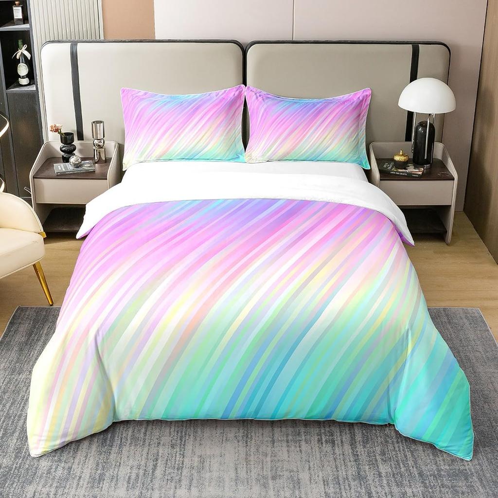 Tie Dye Floral Duvet Cover Queen King Size Watercolor Art Bohemian Psychedelic Bedding Quilt Cover 3 Pcs With 2 Pillowcases
