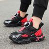 Scarpe da ginnastica con bottoni rotanti per ragazzi, in rete traspirante, antiscivolo, sportive per bambini, leggere, chunky, da corsa per scuola, all'aperto