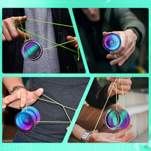 WATIEOBOO Yoyo 2-Piece Set: P02 Dual Color Yo-Yo and Camouflage Metal Yo-Yo. Dual Mode Yo-yo (Reactive To Non-Reactive) Perfect for Professional Yo-Yo