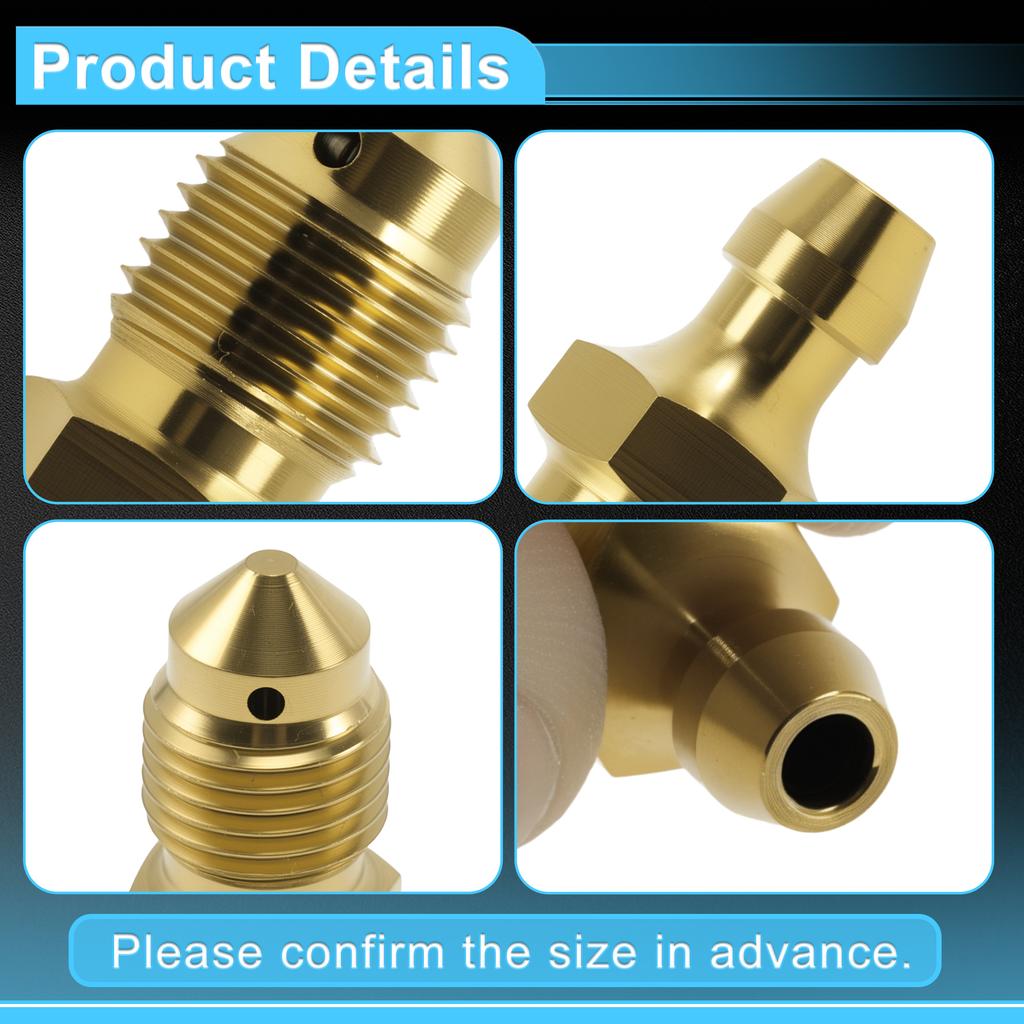 UXCELL 1 Pcs Gold Tone Brake Bleeder Screws M10x1.0-29 mm Titanium Alloy Titanium Brake Bleeder Screws for Enhanced Brake System