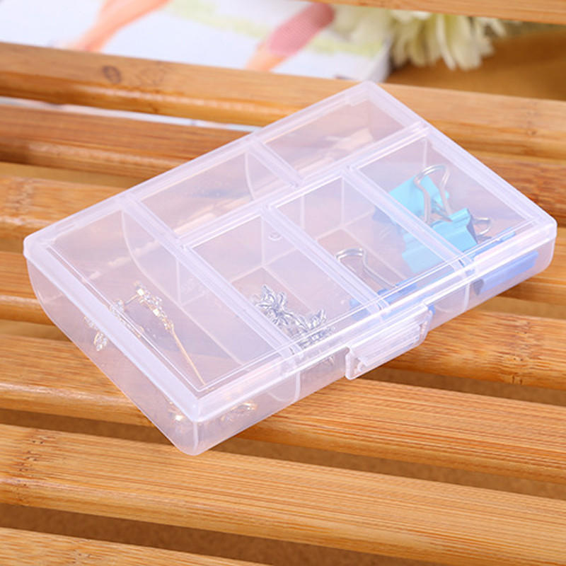 Aufbewahrungskoffer, Box, Halter, Behälter, Pillen, Schmuck, Nagelkunst-Spitzen, 6 Gitter