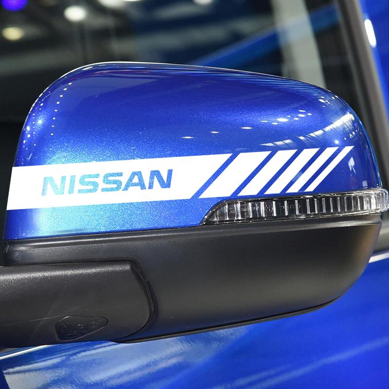 2 STÜCK Auto Rückspiegel 3D Aufkleber Dekoration Embleme Styling Für Nissan Nismo juke leaf micra k12 note patrol qashqai j11 j10 tiida versa xtrail