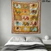 Cute Animal Collage Wall Tapestry Aesthetic Wall Hanging Printed Fabric Blanket Decorative Tapestries for Bedroom Living Room Home Decor