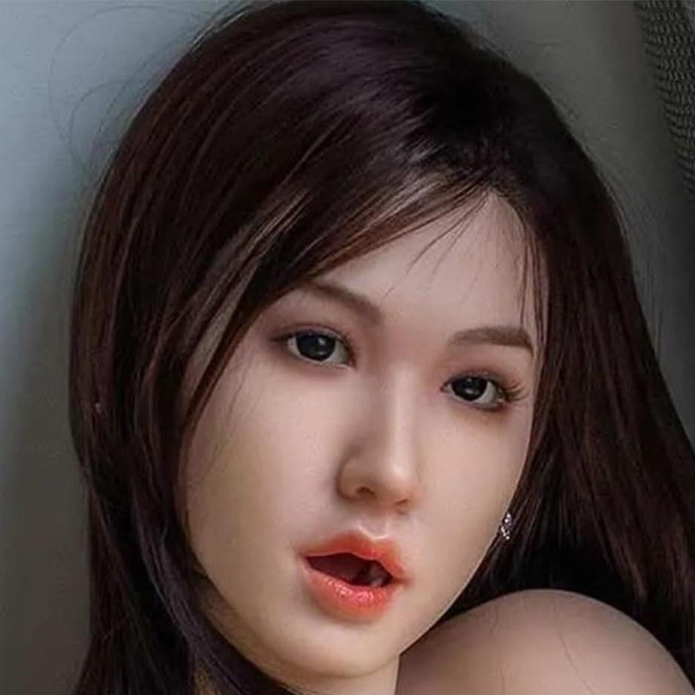TEBILY Siliconen Levensgrote Figuur Hoofd met Geïmplanteerd Haar Mond Make-up Oefening Winkel Display Winkel Accessoires M16 Stud Meegeleverd