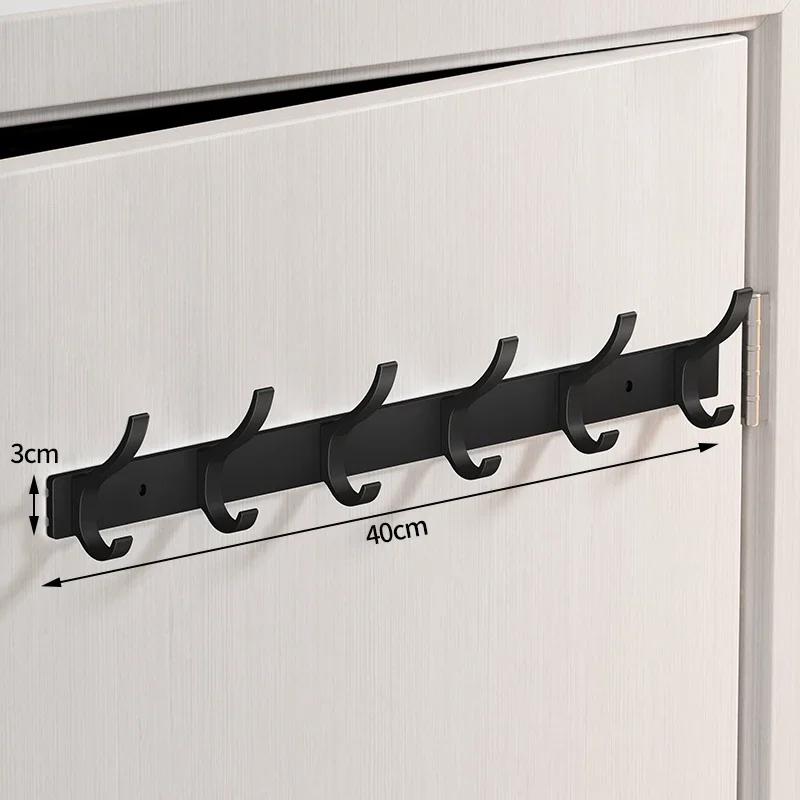 Black Robe Hooks Towel Hanger Nail Wall Rack Hooks Coat Clothes Holder for Bathroom Kitchen Accessories